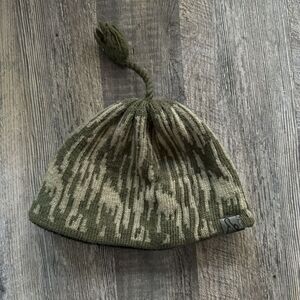 TURTLE FUR Camo Green Wool Beanie, Fleece Headband Child Size